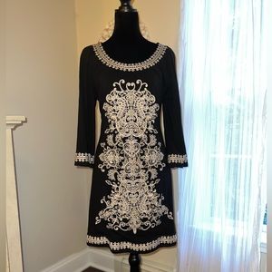 INC Embroidered Trumpet Sleeve Tunic Dress | Large